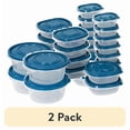 thumbnail image 1 of (2 pack) Mainstays Semi Durable 42pc Plastic Food Storage Container set, Ideal Use for Refrigeration Storage and Organization, Meal Prep, and Batch Cooking, 1 of 6