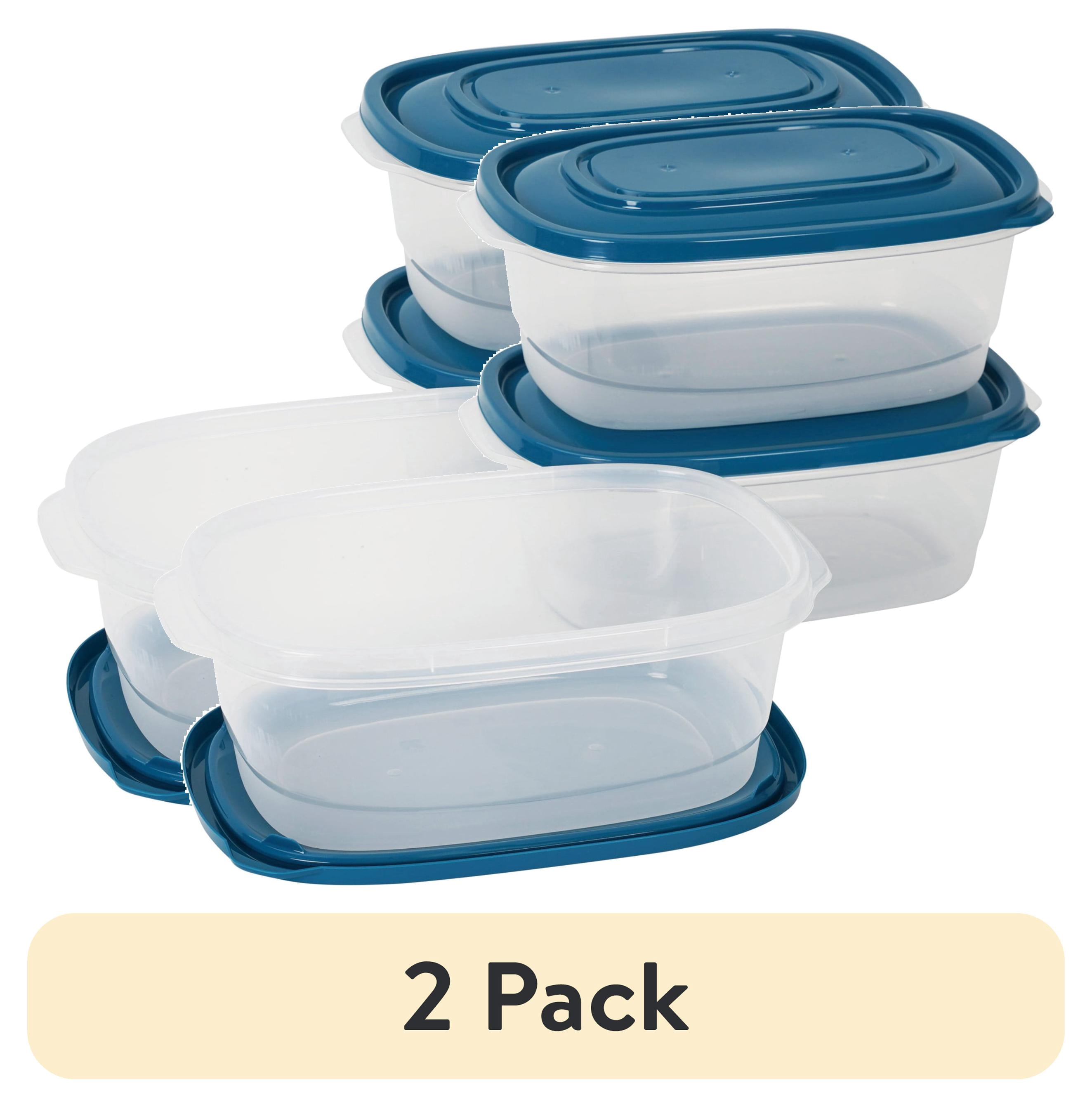 (2 pack) Mainstays Semi Durable 8-Cup Plastic Food Storage Container Set, 3 Pack