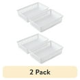 thumbnail image 1 of (2 pack) Mainstays 2-Pack Plastic Drawer Organizer Storage Bin Set, Mini Drawer Storage Containers for Kitchen Drawer, Desk Drawer and Bathroom Drawer Organization, Arctic White, 10.3" x 6.5" x 2.4", 1 of 11