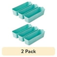thumbnail image 1 of (2 pack) Mainstays 3-Pack Flexible Plastic Drawer Organizer Storage Bins, Kitchen Drawer, Desk Drawer and Bathroom Drawer Organizer Containers, Green, 10.4" x 3.2" x 2.9", 1 of 11