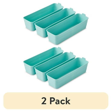 (2 pack) Mainstays Set of 3 Flexible Drawer Storage Organizers, 10.4" x 3.2" x 2.9", Green