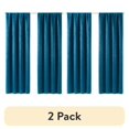 thumbnail image 1 of (2 pack) Mainstays Shimmer Rod Pocket 99% Blackout Curtains, Set of 2, Teal, 37" W x 84" L, 1 of 6