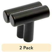 (2 pack) Mainstays Simple Round 1-1/4 in. (32 mm) Matte Black Cabinet Bar Knob (2-Pack)