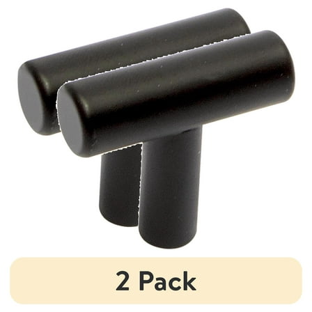 (2 pack) Mainstays Simple Round 1-1/4 in. (32 mm) Matte Black Cabinet Bar Knob (2-Pack)