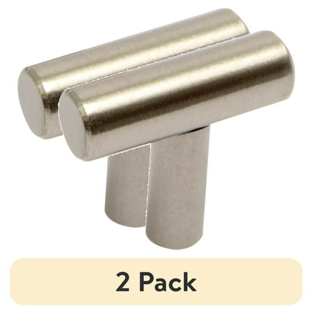 (2 pack) Mainstays Simple Round 1-1/4 in. (32 mm) Stainless Steel Cabinet Bar Knob (2-Pack)