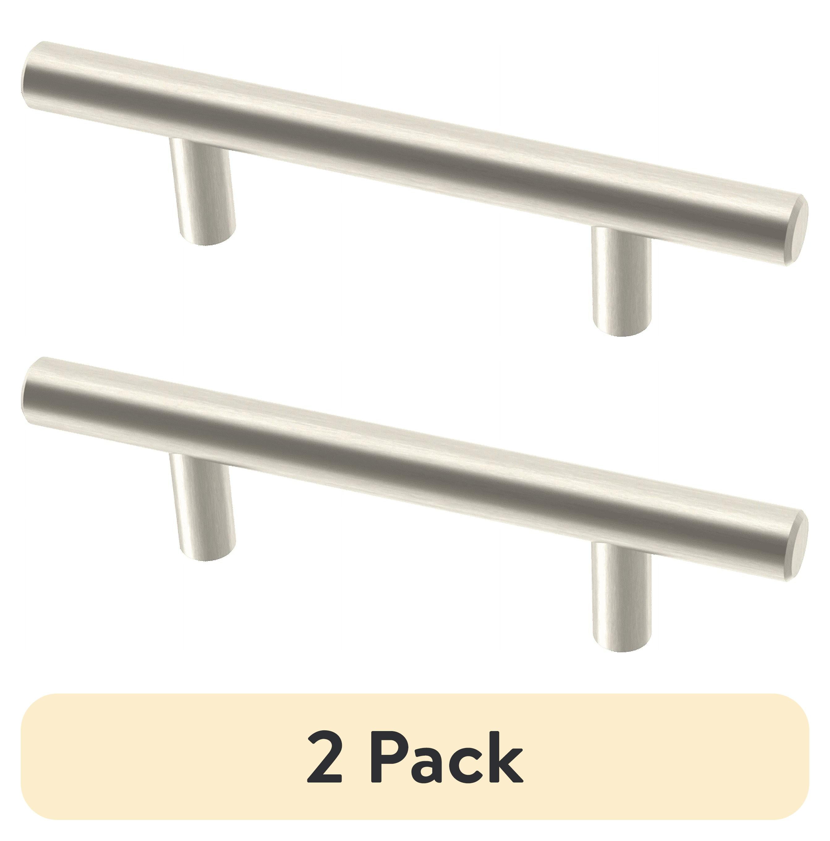 (2 pack) Mainstays Simple Round 3 in. (76 mm) Stainless Steel Cabinet Drawer Bar Pull (6-Pack)