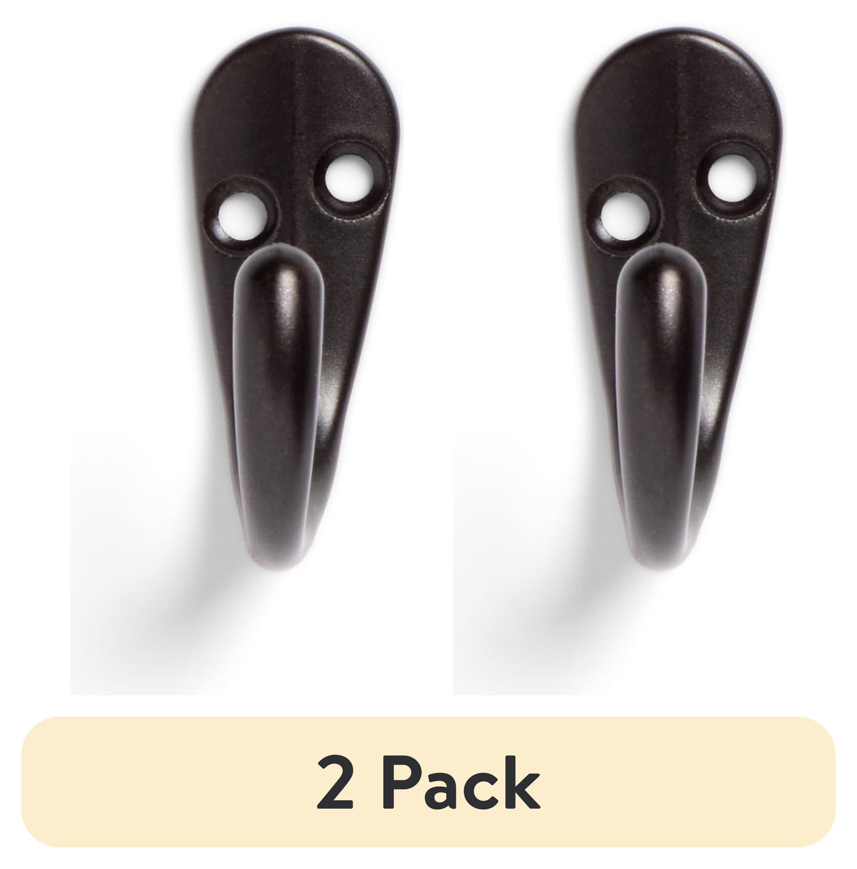 (2 pack) Mainstays, Bronze Finish Metal Hooks, Clutter-Free Hooks for Hanging Towels and Coats, 10 lbs Capacity, 6 Pack