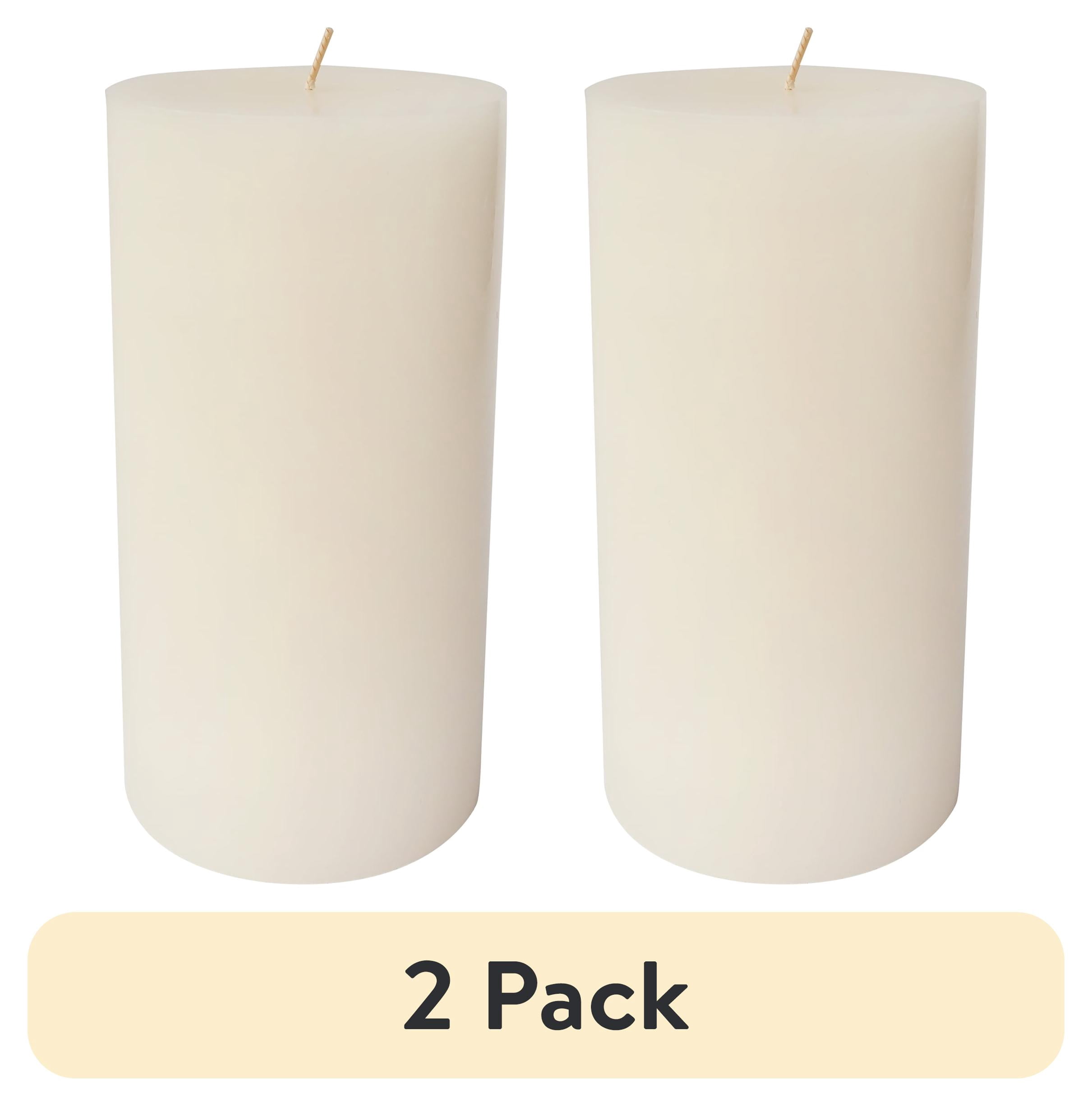 (2 pack) Mainstays Pillar Candle, Single Wick, 3 in x 6 in, Unscented, Ivory