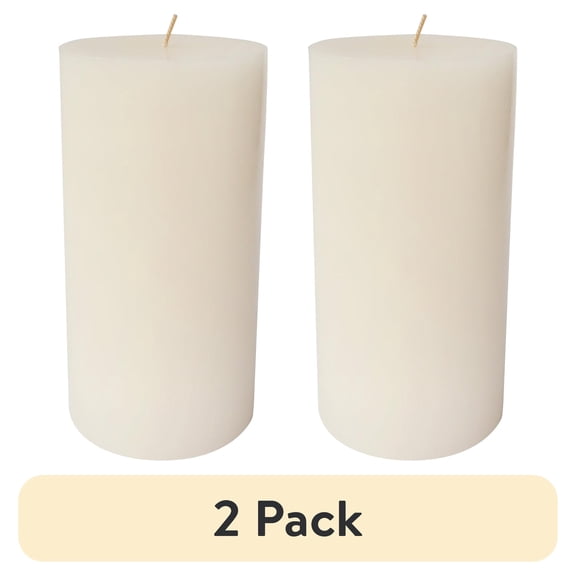 (2 pack) Mainstays Single Wick 3" x 6" Pillar Candle, Unscented, Ivory