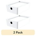 thumbnail image 1 of (2 pack) Mainstays Small Lidded Storage Container, White, 1 of 3