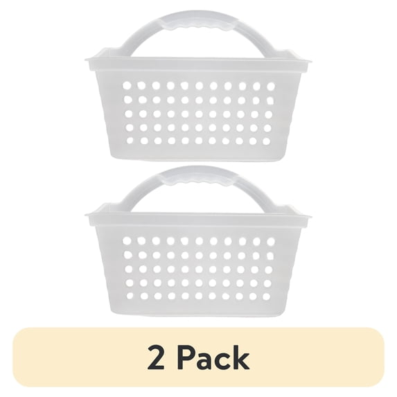 (2 pack) Mainstays Small Portable Shower Caddy Frost Plastic