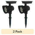 thumbnail image 1 of (2 pack) Mainstays Solar Powered Black LED Landscape Spot Light, 30 Lumens (2 Count), 1 of 12