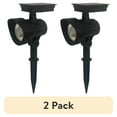 thumbnail image 1 of (2 pack) Mainstays Solar Powered Black LED Landscape Spot Light, 30 Lumens, 1 of 12