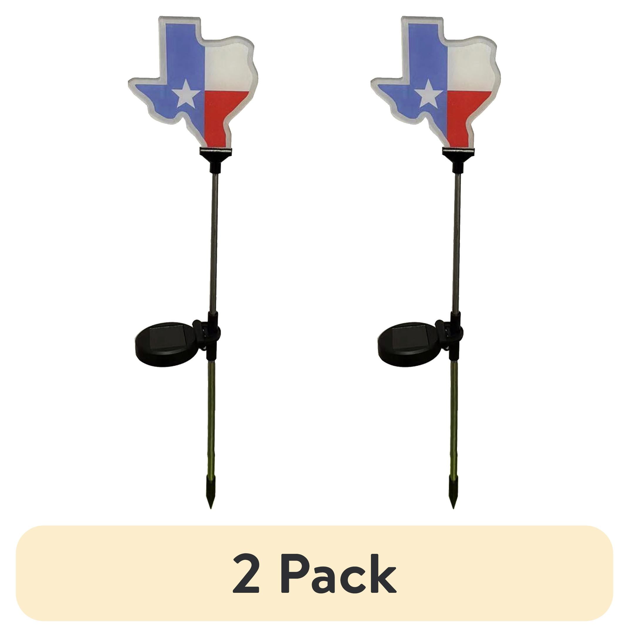 (2 pack) Mainstays Solar Powered Color Changing LED Texas Flag Acrylic Stake Light