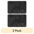 thumbnail interactive-video image 1 of (2 pack) Mainstays Solid Black Fluffy Shag Faux Fur Area Rug, 36 in x 56 in, 1 of 9