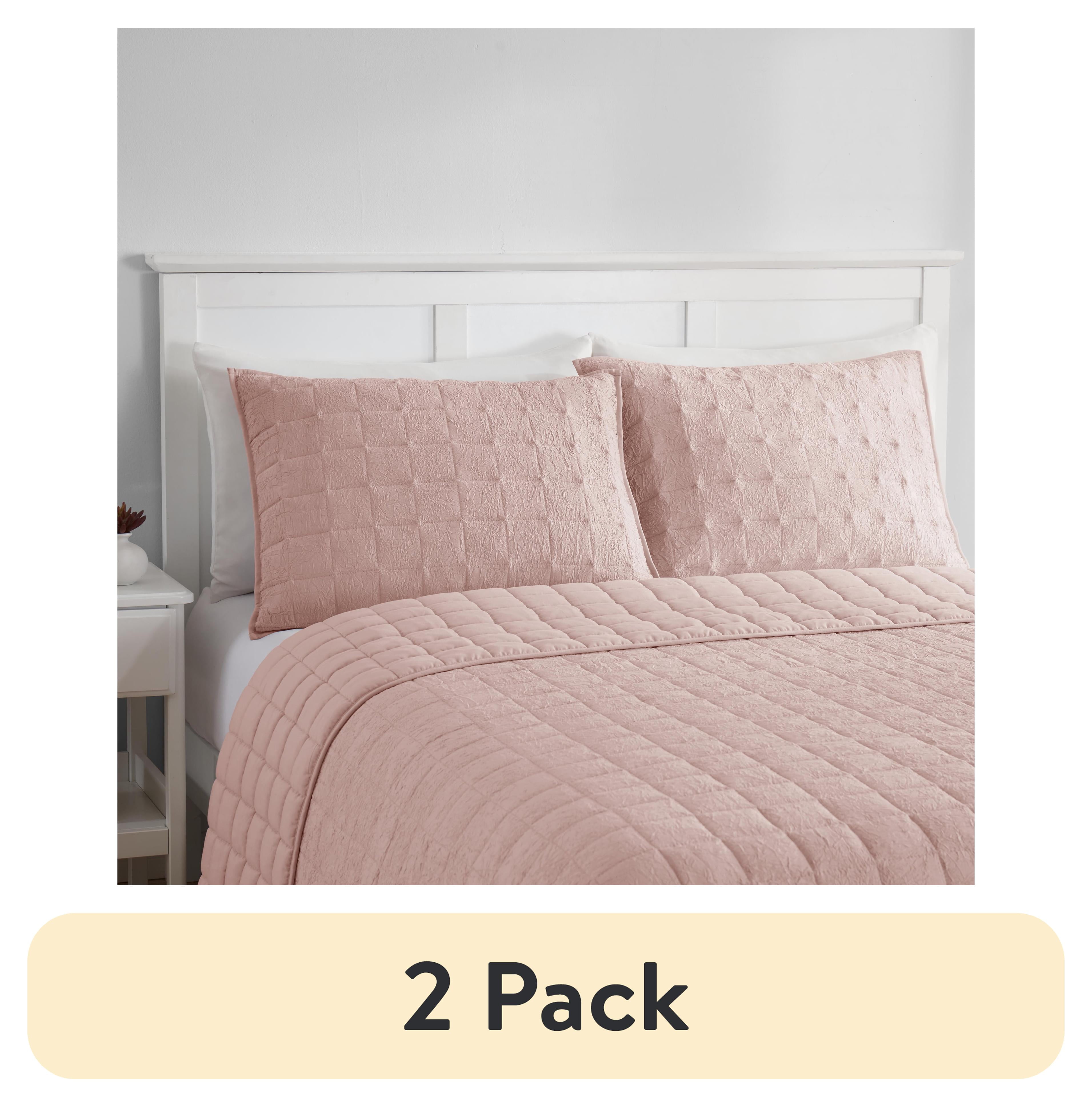 Blush Crinkle Box Soft Wash Standard Polyester Pillow Shams
