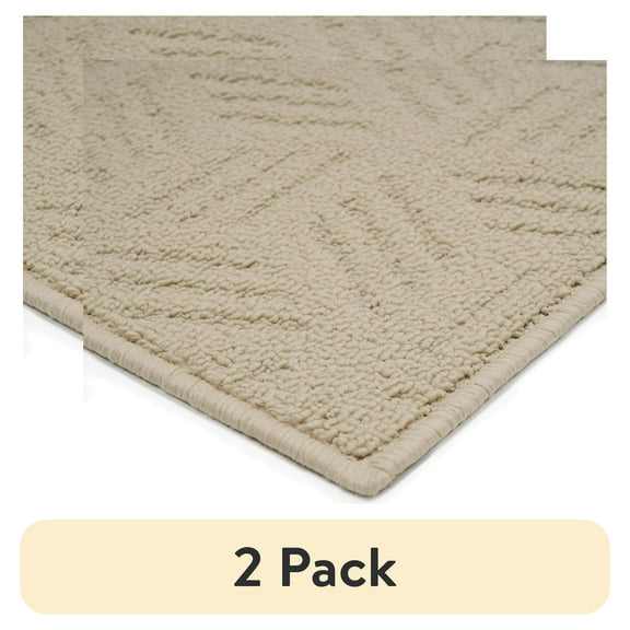 (2 pack) Mainstays Solid High Low Loop Kitchen Mat 18"x 27" Papyrus Beige