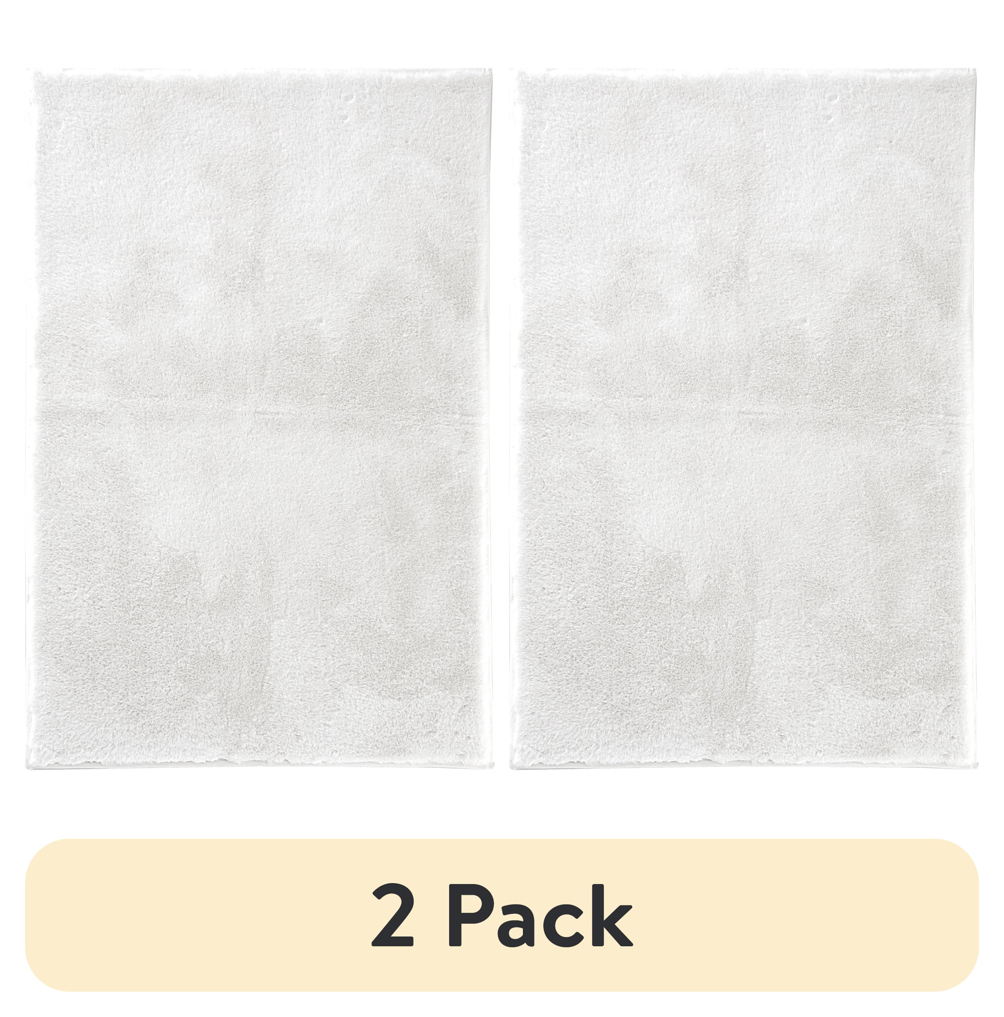 (2 pack) Mainstays Solid Soft Rabbit Faux Fur Area Rug Black,30x46"