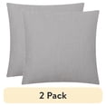 thumbnail image 1 of (2 pack) Mainstays Solid Texture Polyester Square Decorative Throw Pillow, 18" x 18", Grey, 1 of 7