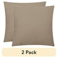 thumbnail image 1 of (2 pack) Mainstays Solid Texture Polyester Square Decorative Throw Pillow, 18" x 18", Tan, 1 of 6