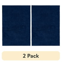 (2 pack) Mainstays Solid Traditional Navy Youth Shag Indoor Area Rug, 5'x7'