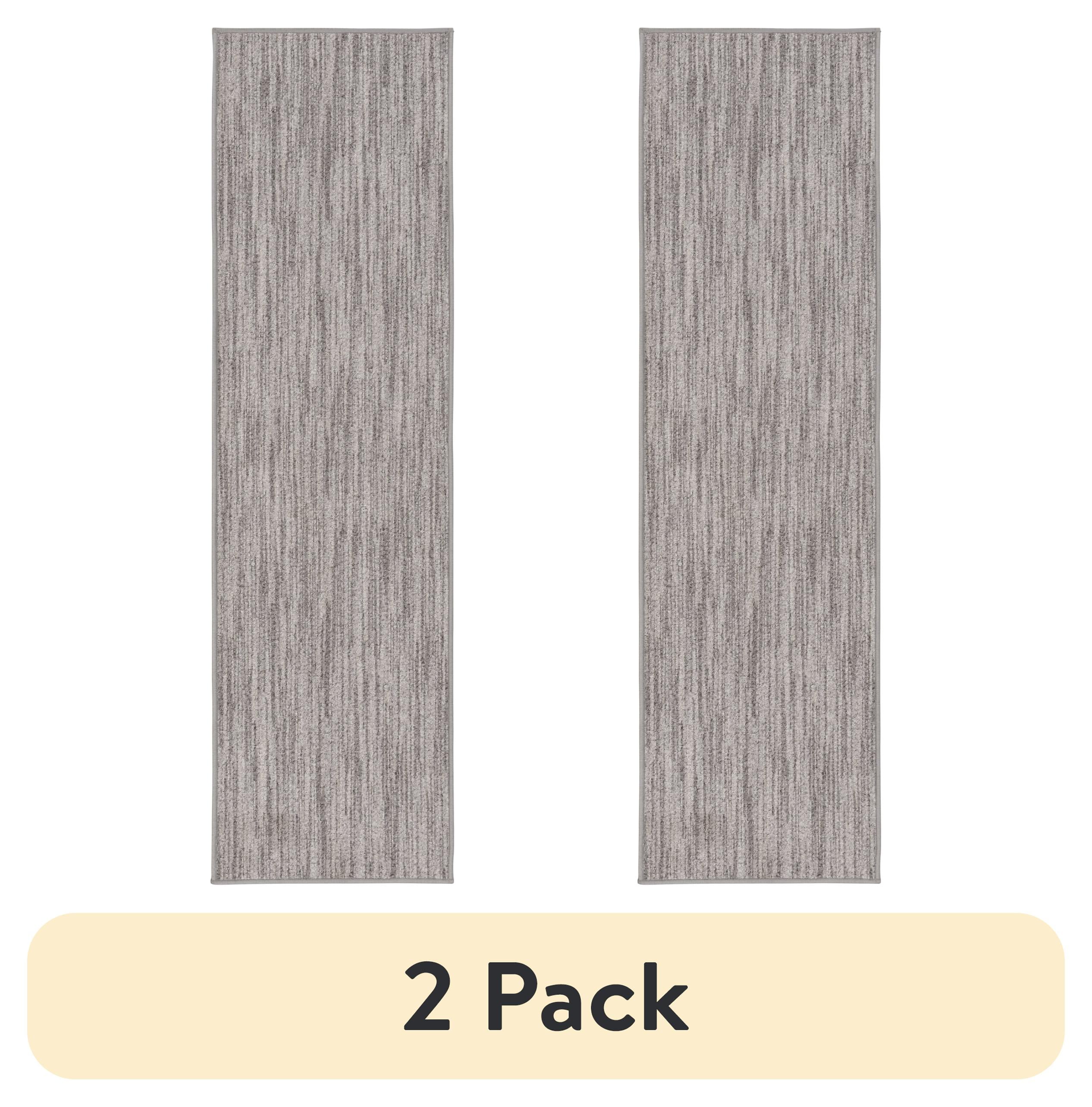(2 pack) Mainstays Space Dyed Gray Polyester 19.7"x72.1" Indoor Runner Rug