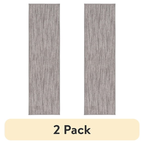 (2 pack) Mainstays Space Dyed Gray Polyester 19.7"x72.1" Indoor Runner Rug