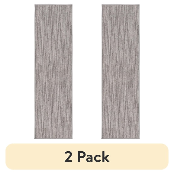 (2 pack) Mainstays Space Dyed Gray Polyester Indoor Runner Rug, 19.7 in x 72.05 in