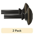 thumbnail image 1 of (2 pack) Mainstays 3/4" Black Square Adjustable Curtain Rod Set, 30"-84", 1 of 7