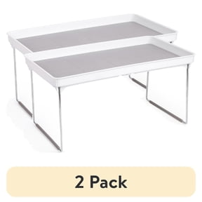 (2 pack) Mainstays Stackable Laundry Organizer Shelf, White