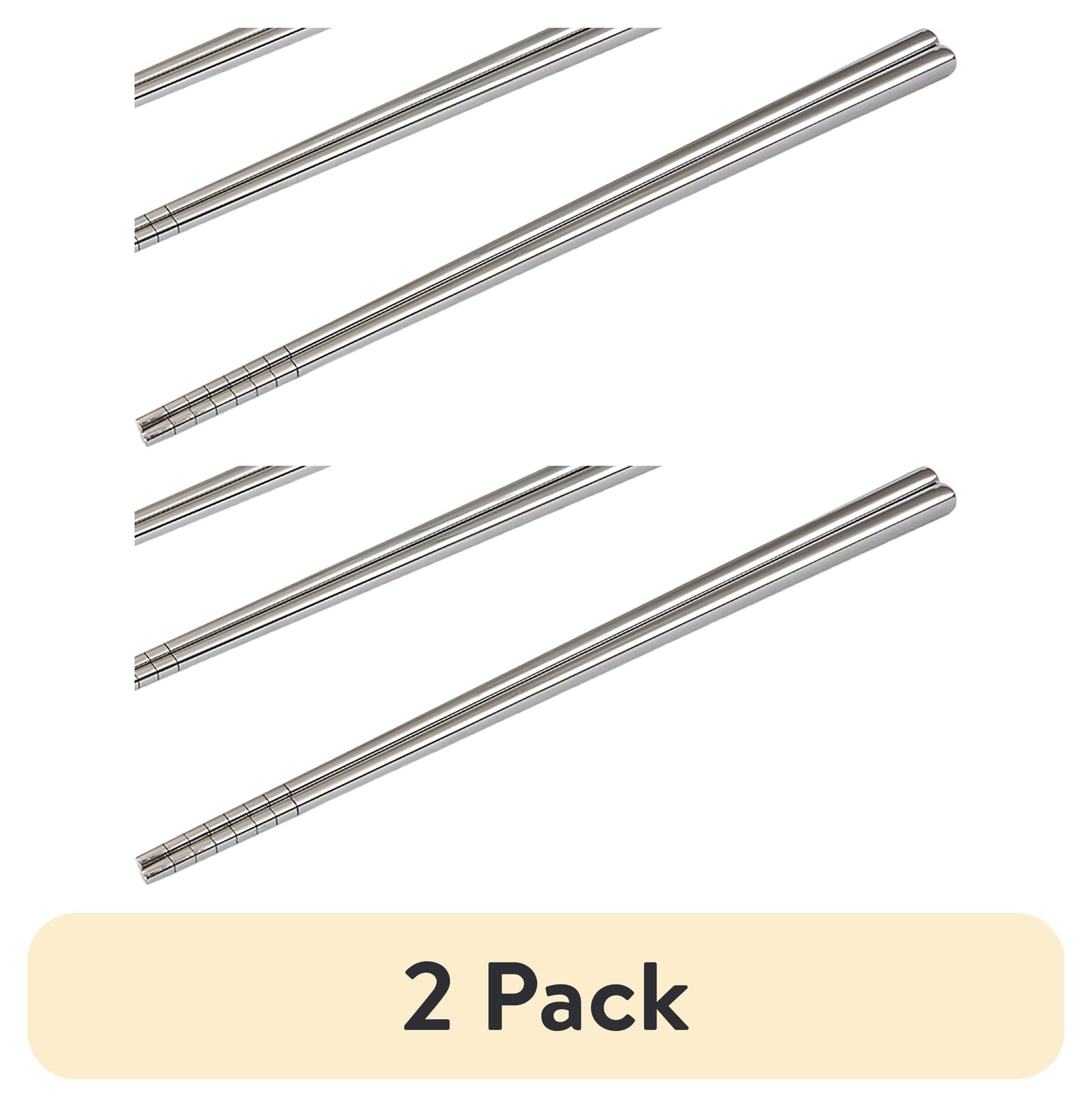 (2 pack) Mainstays Stainless Steel Chopsticks, 4-Pairs