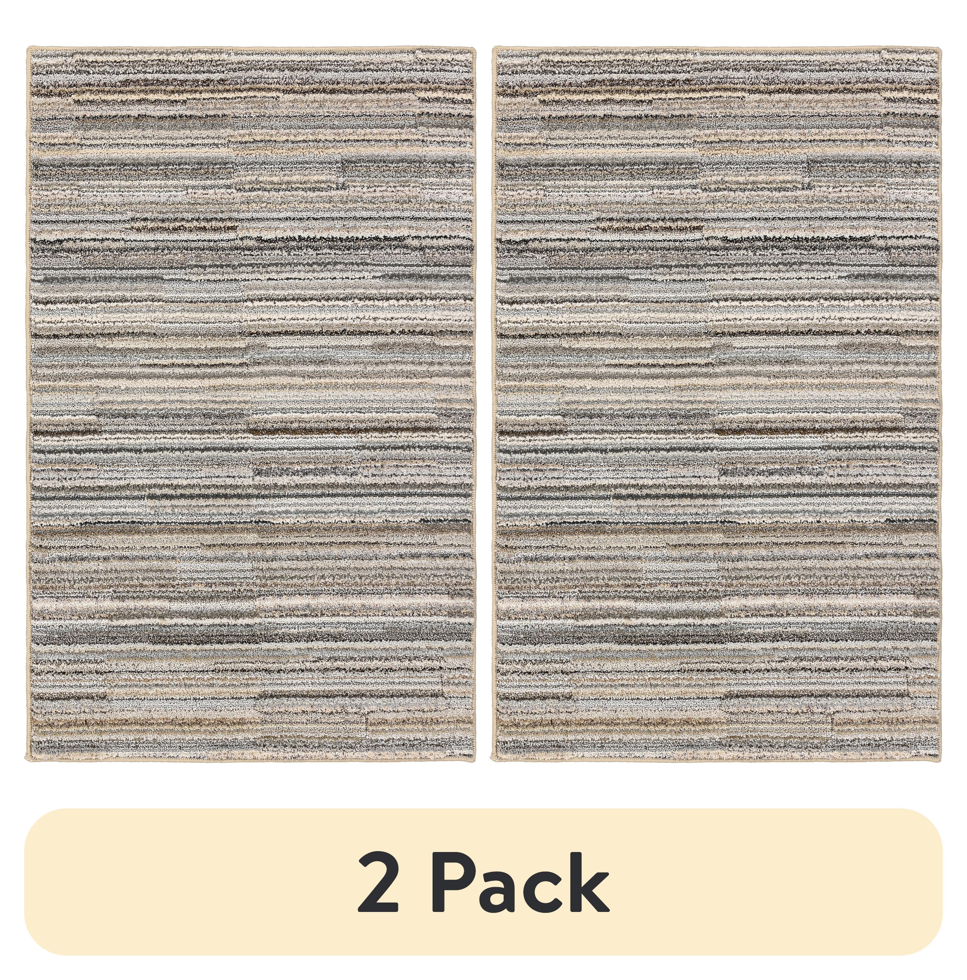 (2 pack) Mainstays Studio Plush Pixel Tan/Gray Indoor Accent Rug, 30" x 48"
