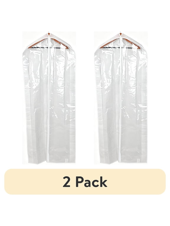 (2 pack) Mainstays Suit and Dress Hanging Bag, Arctic White / Non-Woven