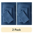 thumbnail image 1 of (2 pack) Mainstays Super Soft Brushed Microfiber Bed Sheet Set, Full, Navy Geo, 4 Piece, 1 of 13