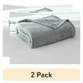 thumbnail interactive-video image 1 of (2 pack) Mainstays Super Soft Plush Blanket, Gray, Twin, Adult/Teen, 1 of 10