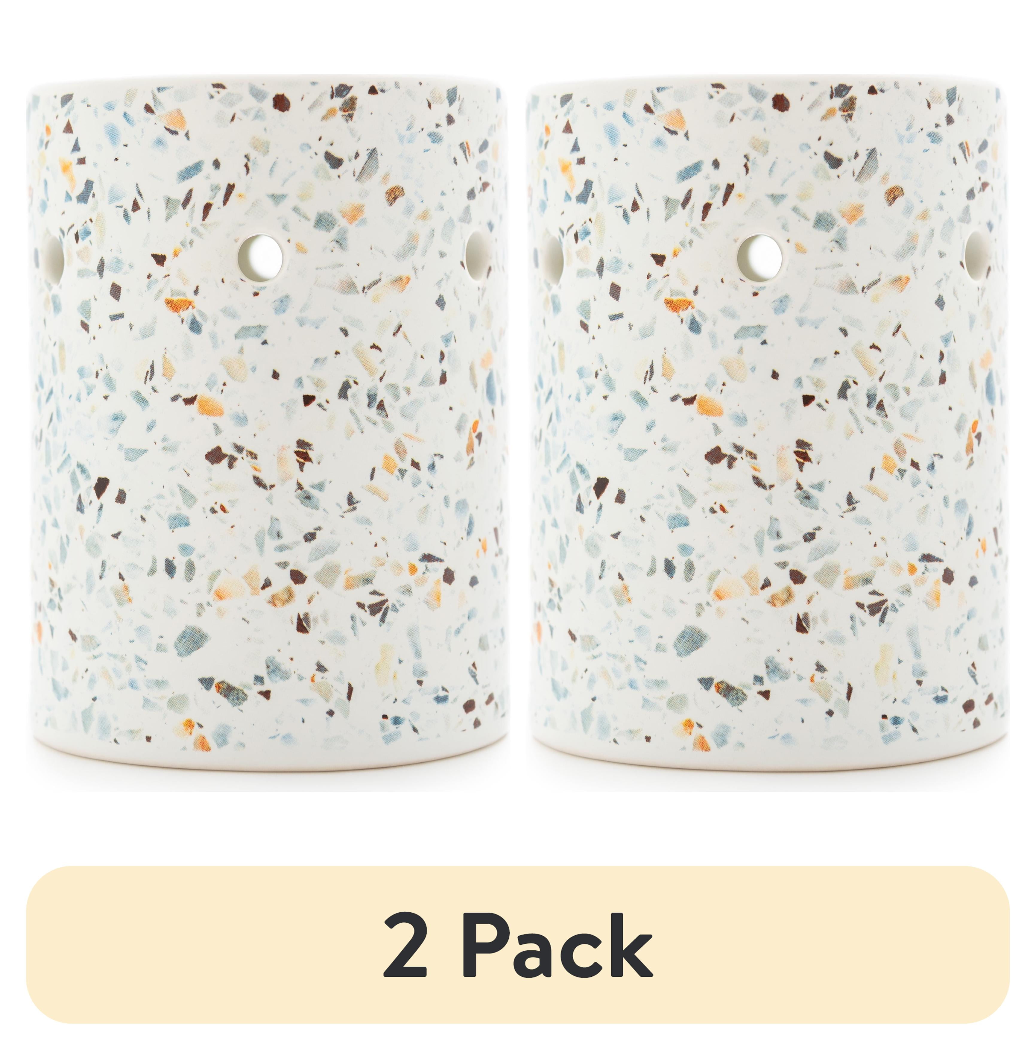 (2 pack) Mainstays Tealight Ceramic Warmer, Multi-Colored Terrazzo, 1 Pc