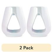 2 pack Mainstays Ceramic Tealight Wax Warmer, White Iridescent, 1 Pc