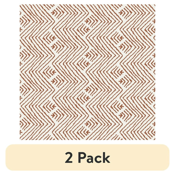 (2 pack) Mainstays Terracotta Boho ZigZag, Peel and Stick Wallpaper 13.35 Sq. Ft.
