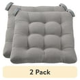 thumbnail interactive-video image 1 of (2 pack) Mainstays Textured Chair Seat Pad (Chair Cushion), Gray Color, 1-Piece, 15.5" x 16", 1 of 7