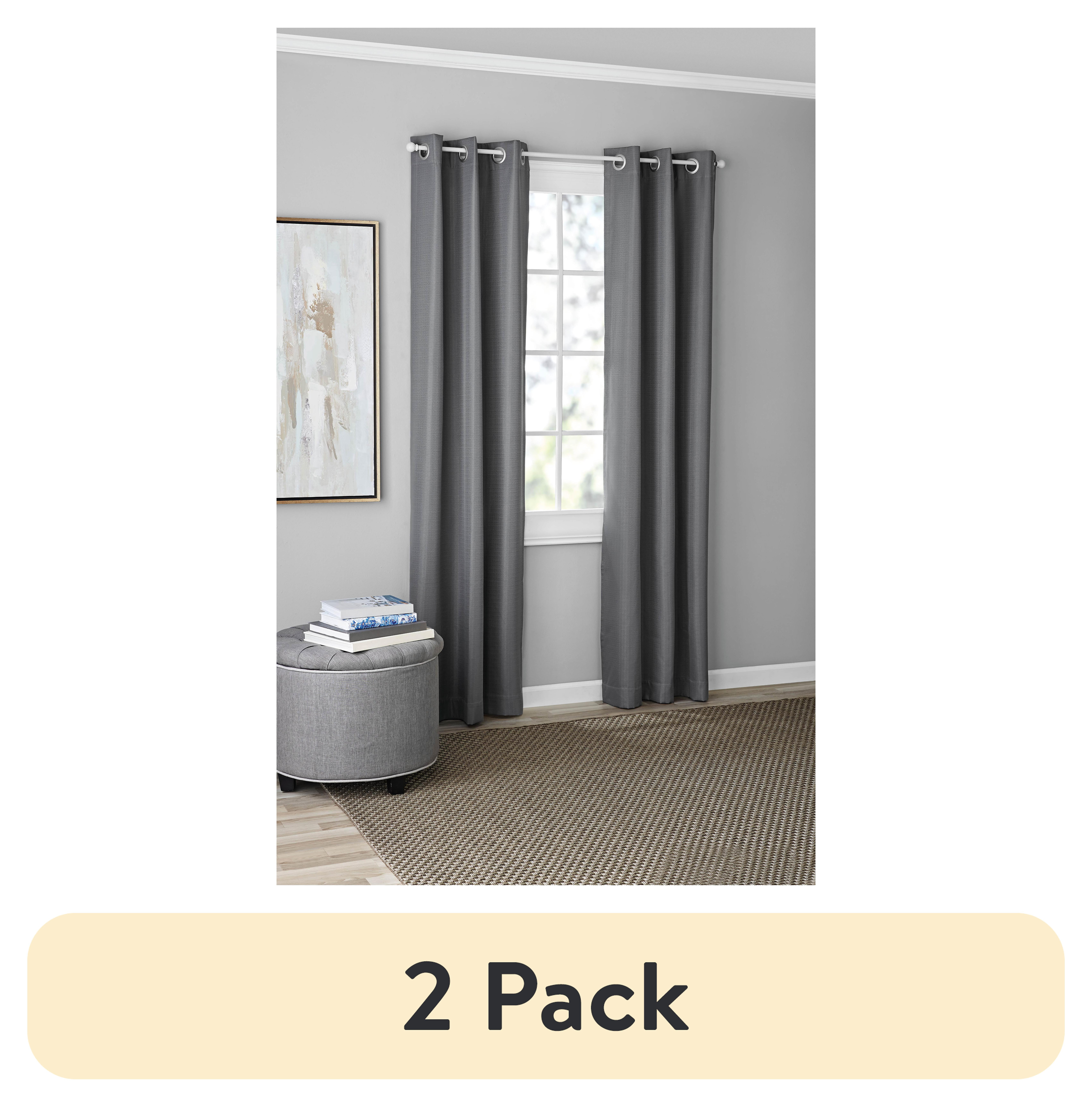 Gray Blackout Grommet Curtain Panel Pair, 84" Length