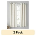 thumbnail image 1 of (2 pack) Mainstays Olan Ivory Blackout Curtain Panel Pair, 2-Pack, Grommet Top, Textured Solid, 37" x 63", Room Darkening Drapes for Bedroom, 1 of 9