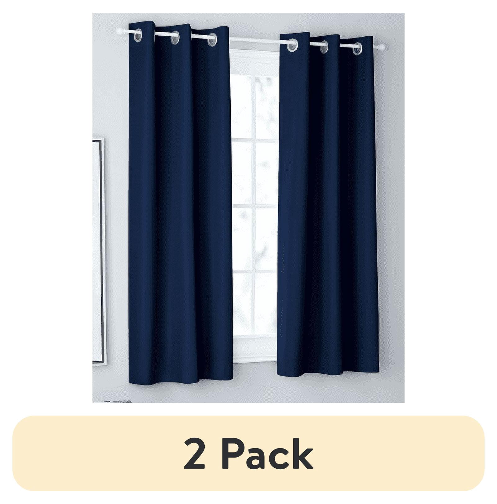 Navy Room Darkening Grommet Curtain Panel Pair, 63" Length