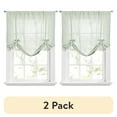 thumbnail image 1 of (2 pack) Mainstays Tie Up Balloon Shade Curtain Rod Pocket, Soft Sea, 42" x 63", 1 of 6