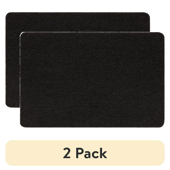 (2 pack) Mainstays Titan Solid Indoor Accent Rug, Black, 2'6" x 3'10"