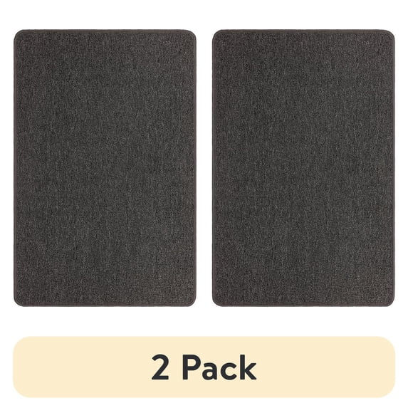 (2 pack) Mainstays Titan Solid Indoor Accent Rug, Grey, 2'6" x 3'10"