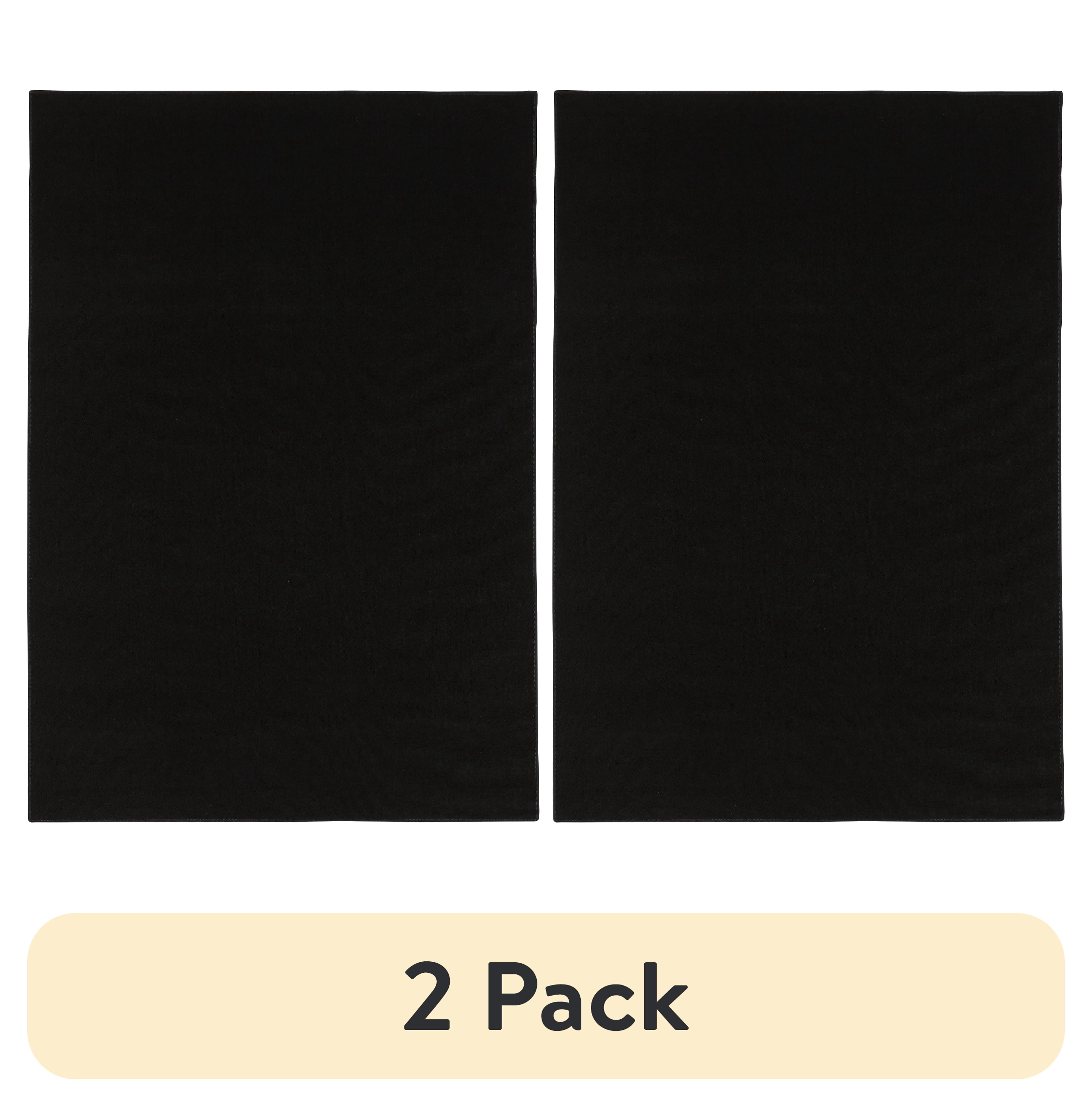 (2 pack) Mainstays Titan Solid Indoor Area Rug, Black, 4'6" x 6'6"