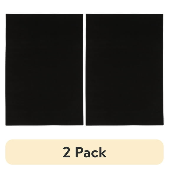 (2 pack) Mainstays Titan Solid Indoor Area Rug, Black, 4'6" x 6'6"