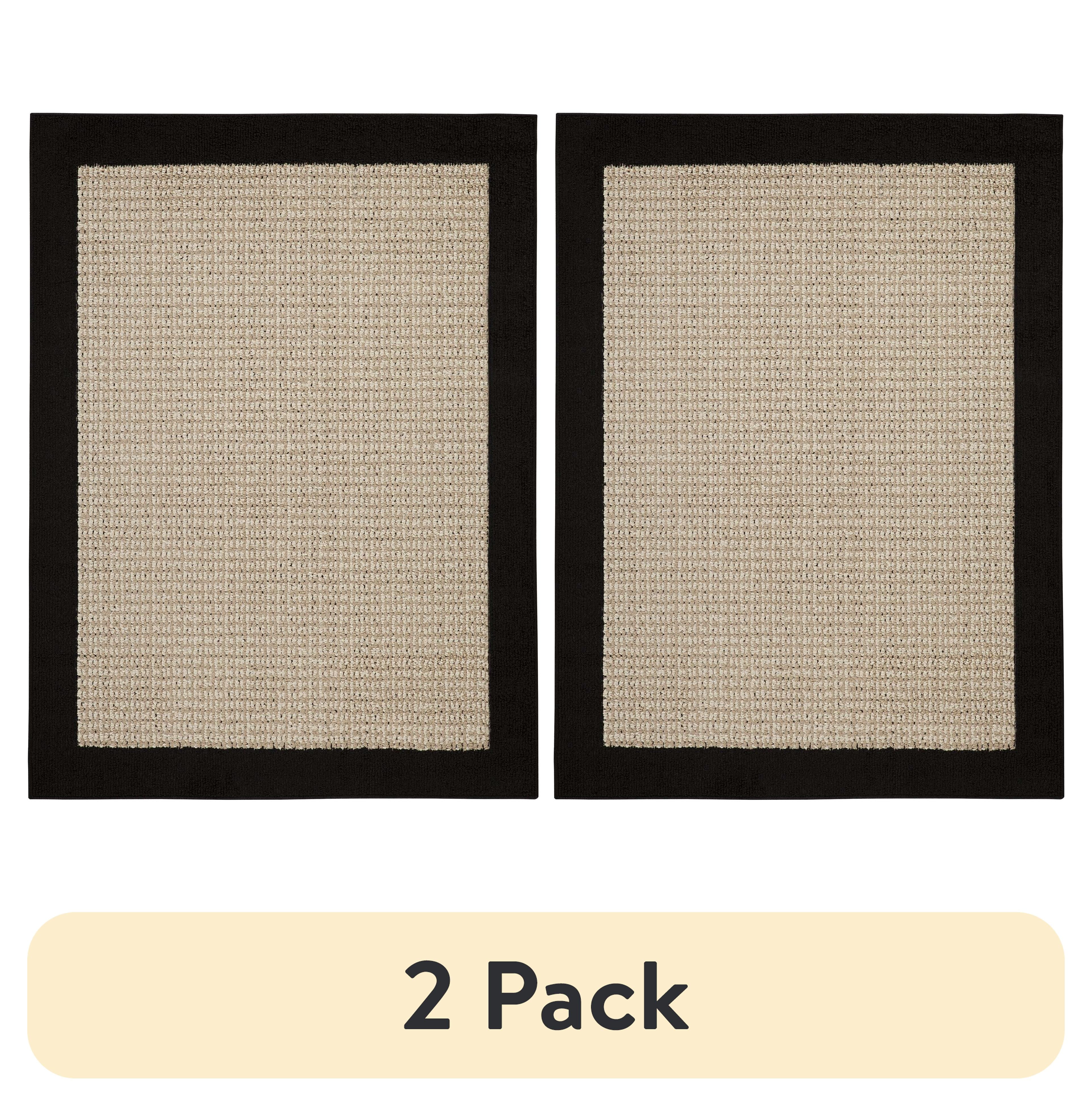(2 pack) Mainstays Farmhouse Faux Sisal Olefin Black Border Indoor Area Rug, 4'x5'4"