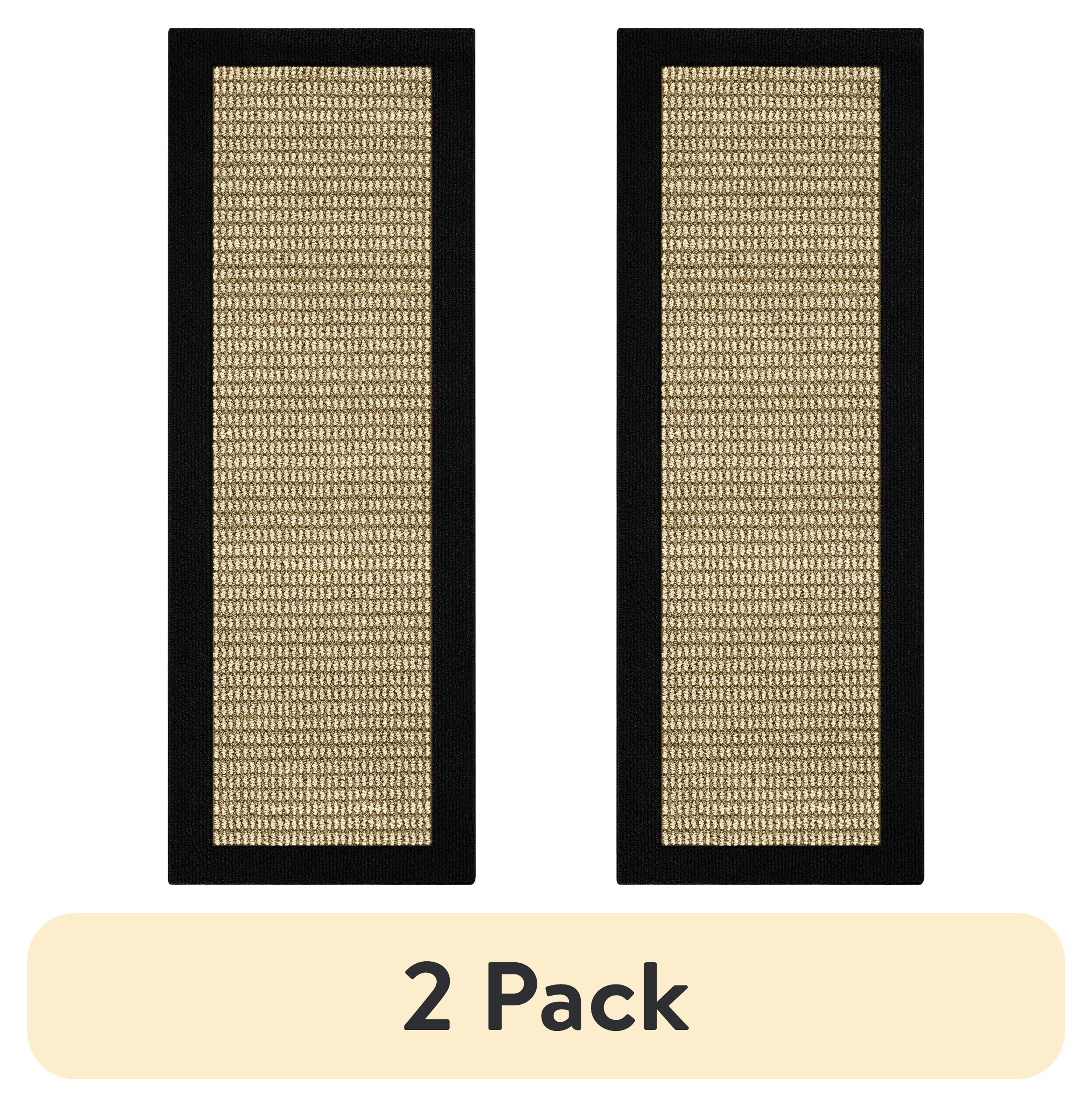 (2 pack) Mainstays Farmhouse Faux Sisal Olefin Black Border Indoor ...