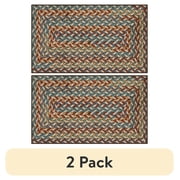 2 pack Mainstays Traditional Multicolor Print Braid Indoor Accent Rug, 1 ft 8 in x 2 ft 10 in